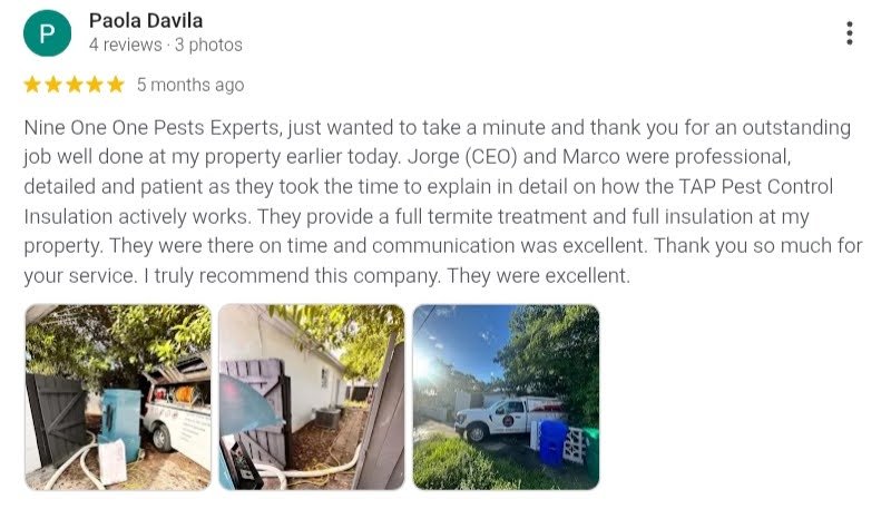 Screenshot of 911 Home Helps customer review from Google
