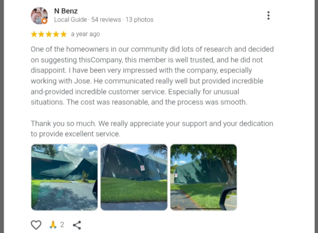 Screenshot of an Econo-Way Google review.